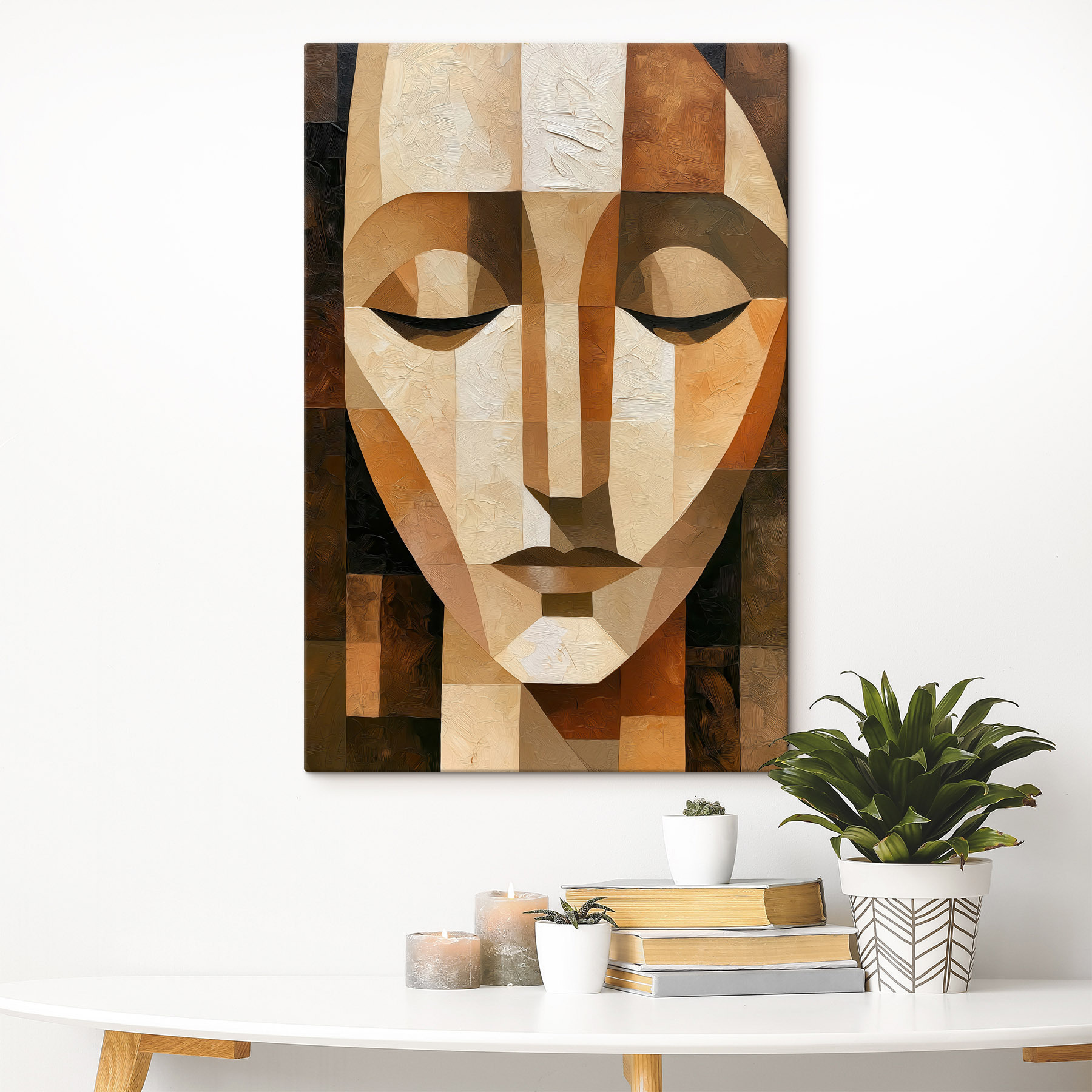 Serene face in soft tones