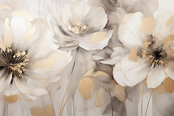 Painting of flowers on a wall