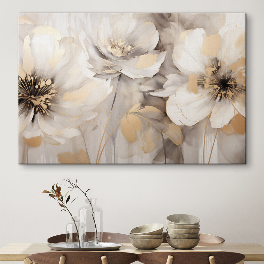 Painting of flowers on a wall