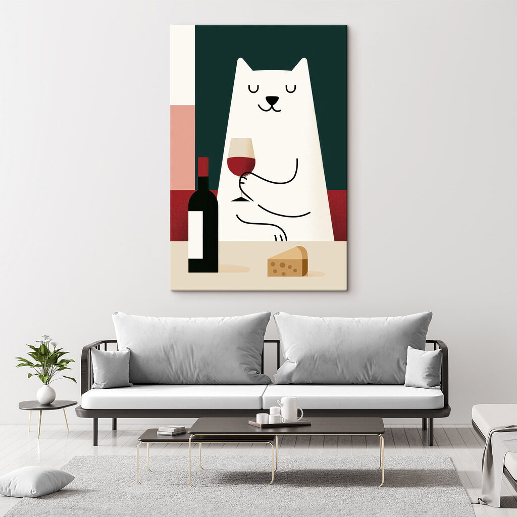 Cat holding a glass of wine