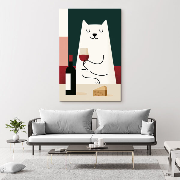 Cat holding a glass of wine