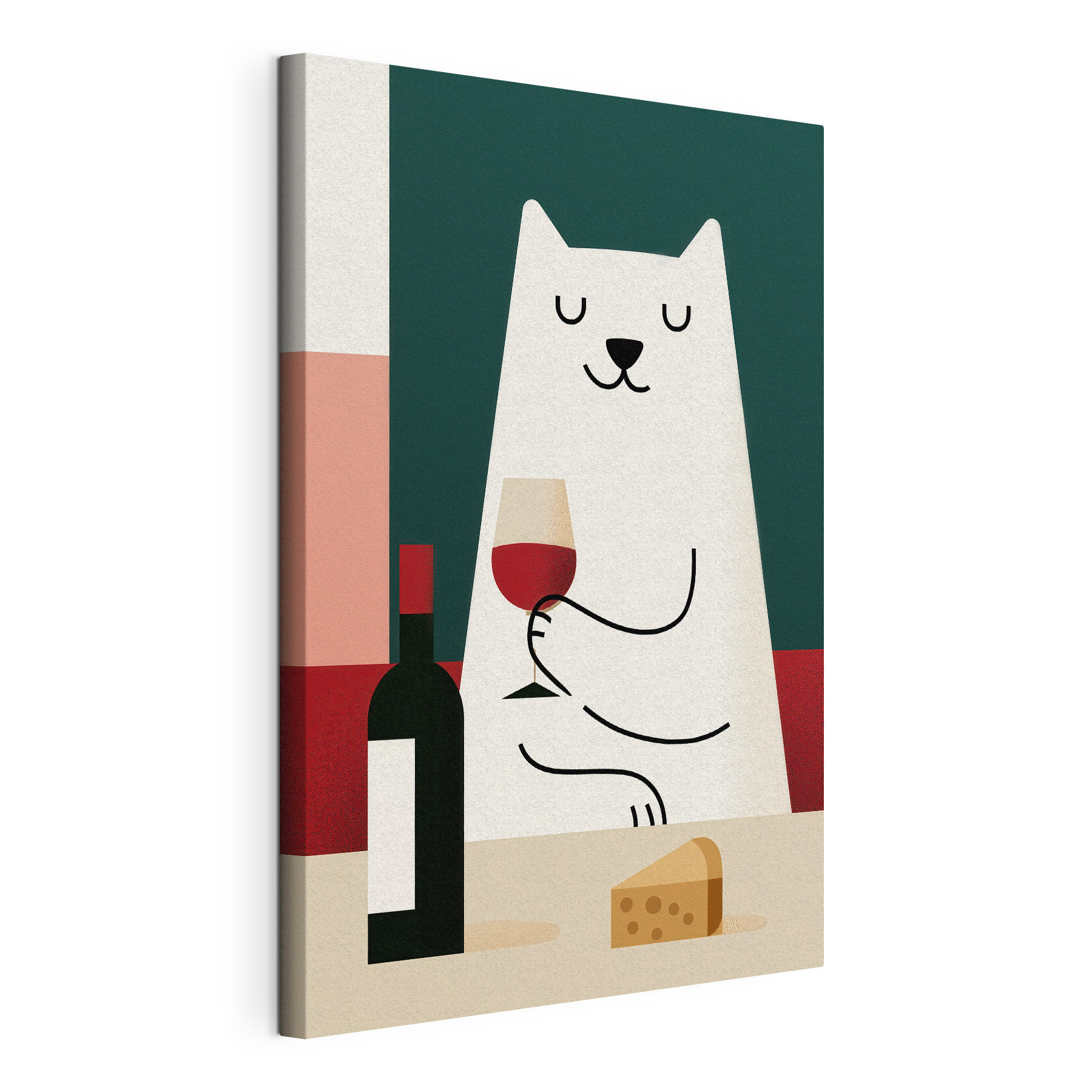 Gato con una copa de vino en la mano Gato con una copa de vino en la mano