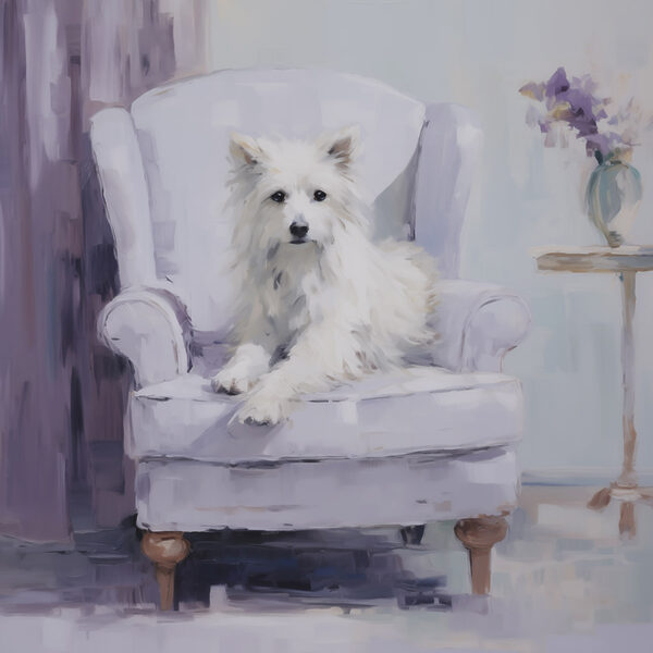 Dog sitting in a chair Dog sitting in a chair