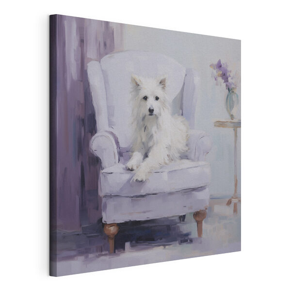 Cuadros Cuadros Perro sentado en una silla (SKU: s49596)