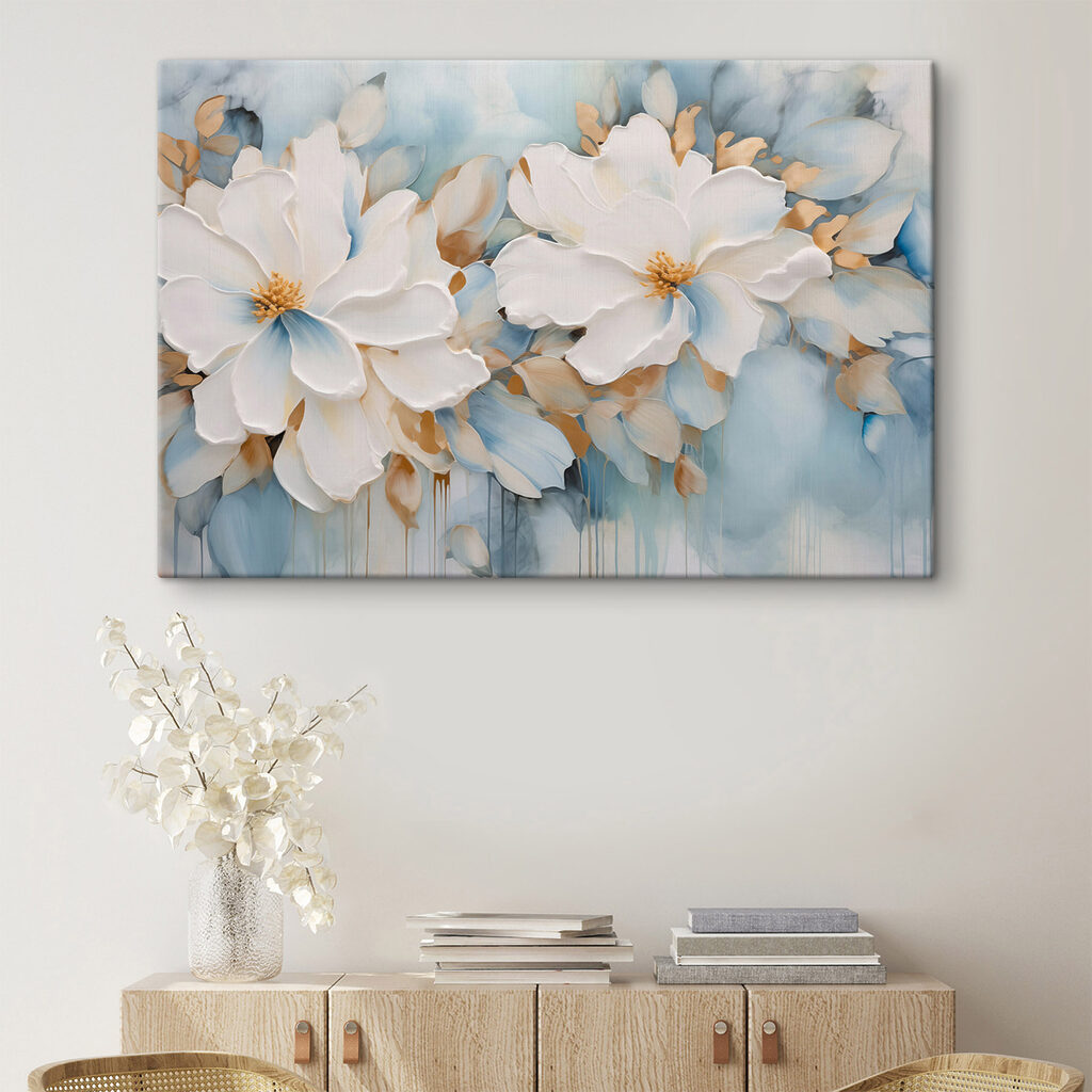 Blooming flowers in soft hues