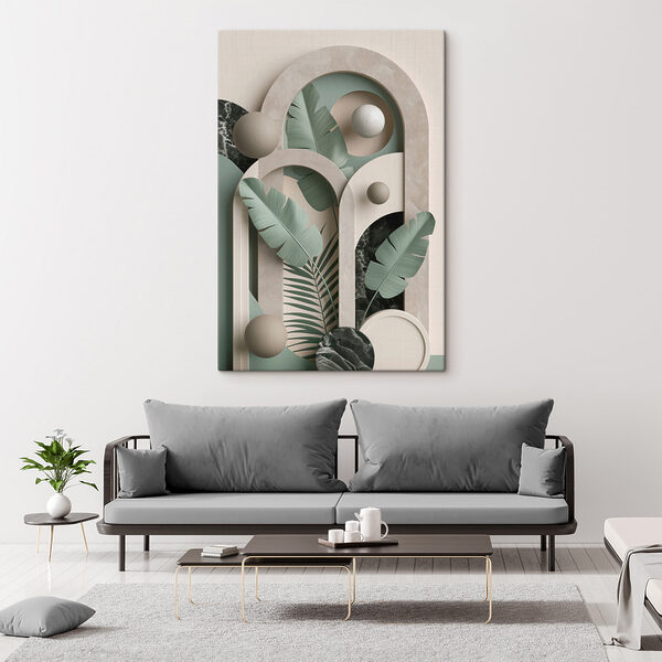 Cuadros Cuadros Ilustración de una planta con hojas y bolas (SKU: s49515)