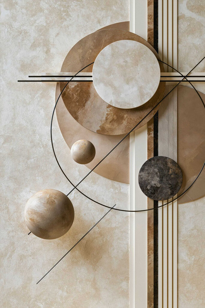 Wall art with circles and lines