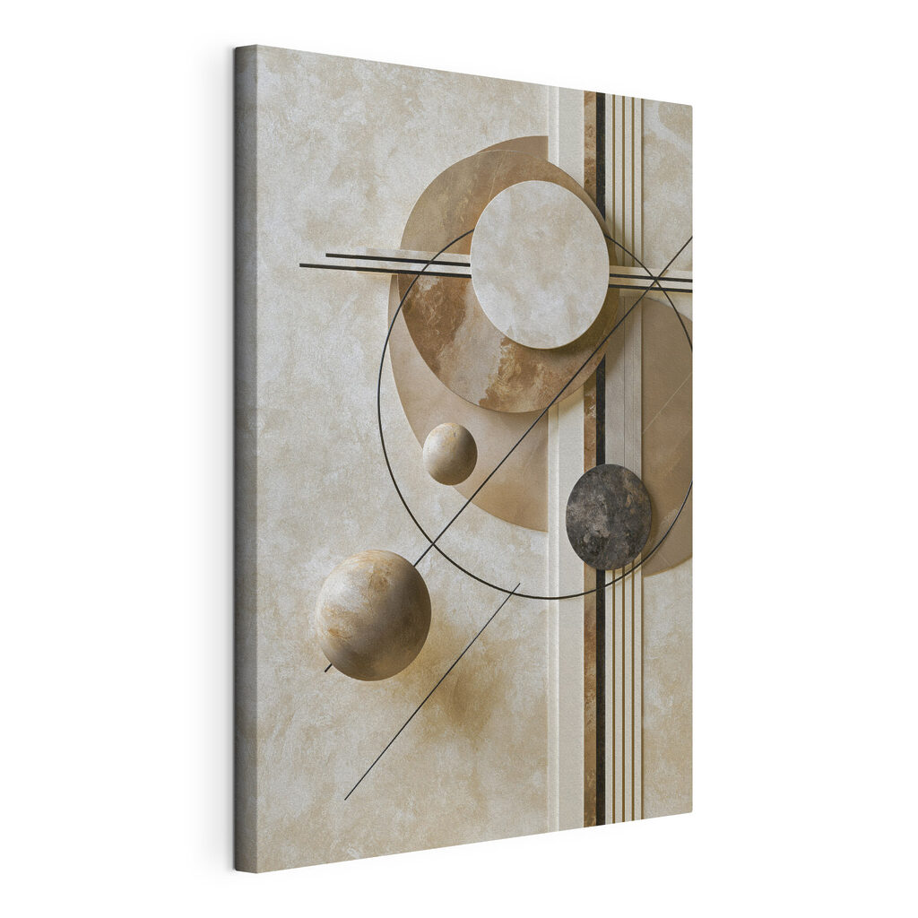 Wall art with circles and lines