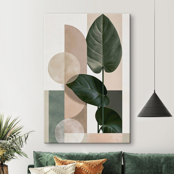 - Lush leaves in a modern design