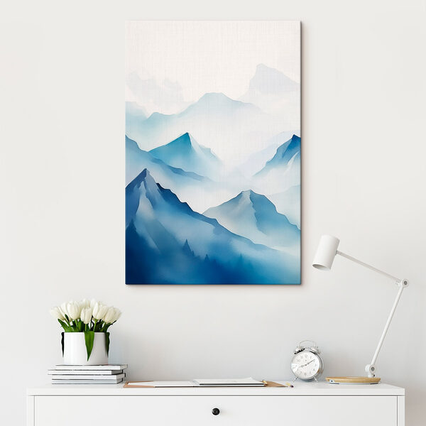 Watercolor of a mountain range