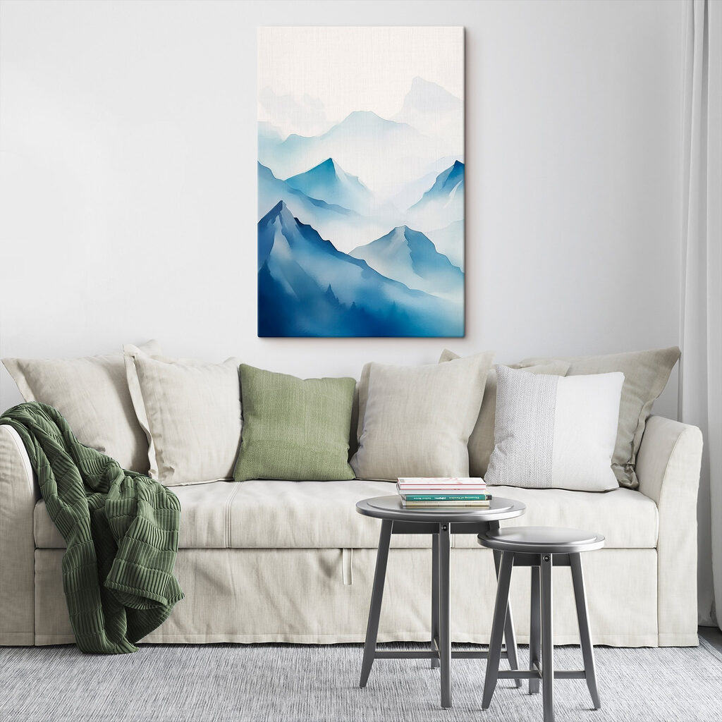 Watercolor of a mountain range