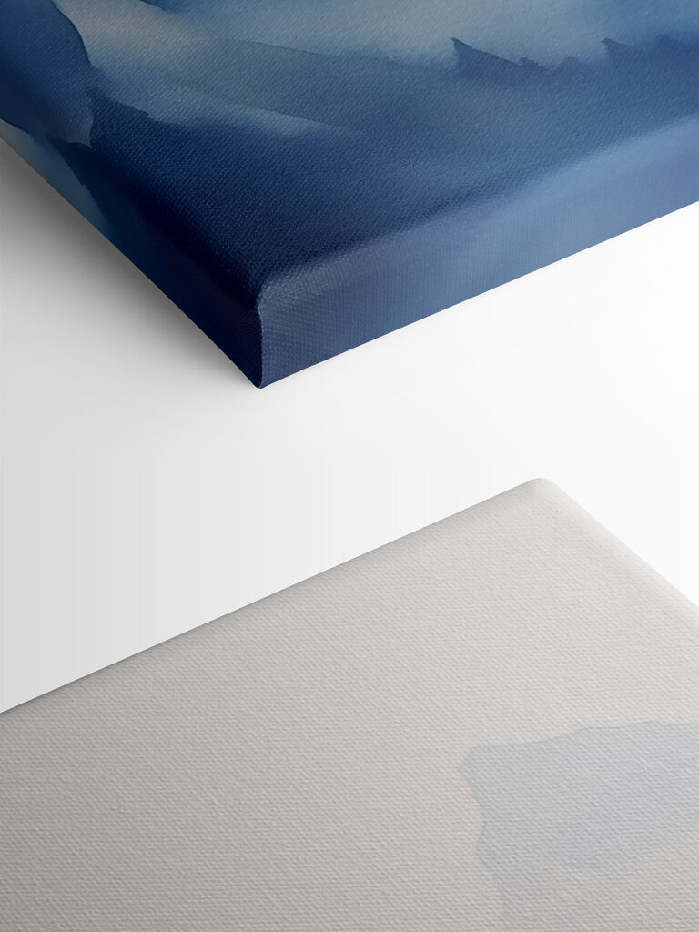 Watercolor of a mountain range