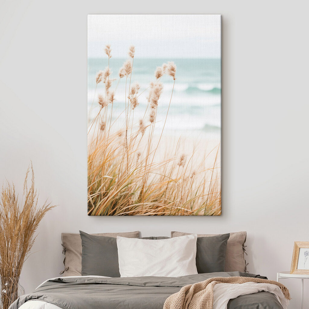 Soft grasses sway by gentle waves