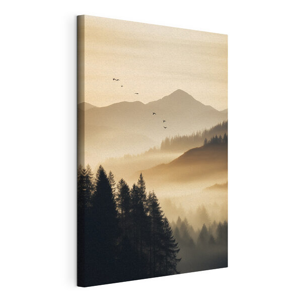Cuadros Aves sobrevolando un valle con montañas y árboles (SKU: s45563) Cuadros Cuadros Aves sobrevolando un valle con montañas y árboles (SKU: s45563)