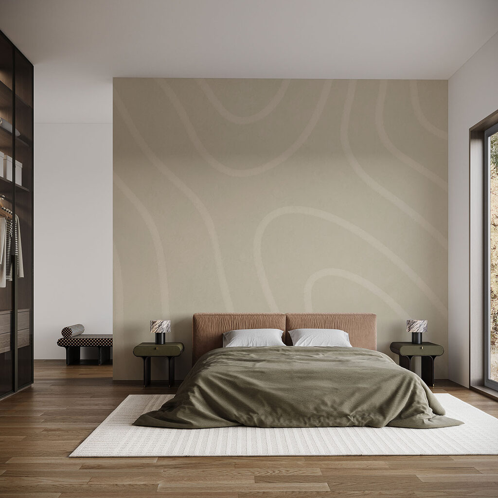 Diseño ondulado en blanco y beige