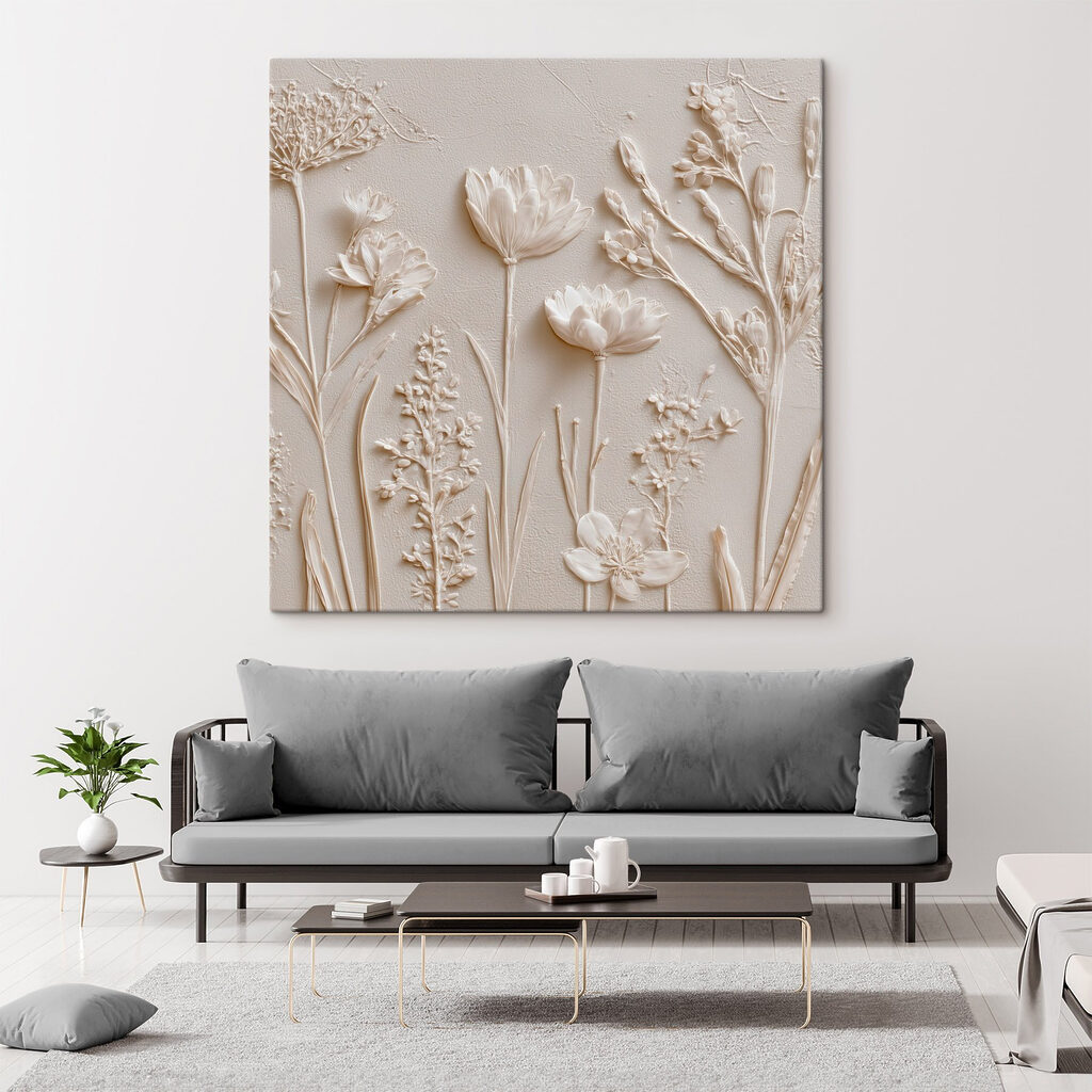 White flower and plant art