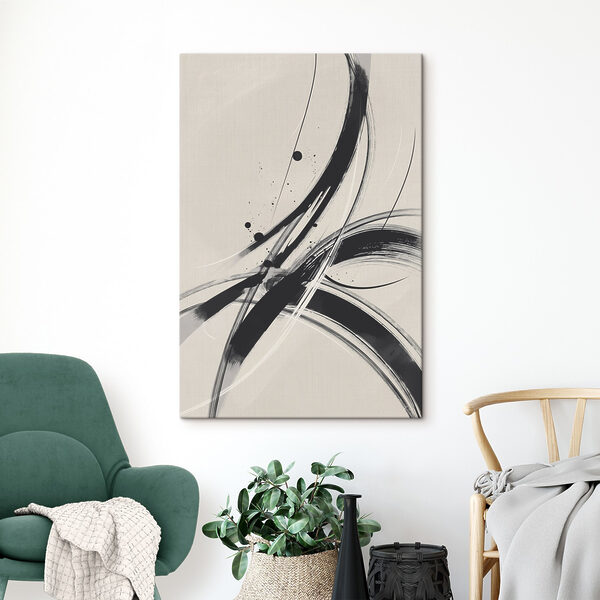 Cuadros Imagen en blanco y negro de un diseño en espiral