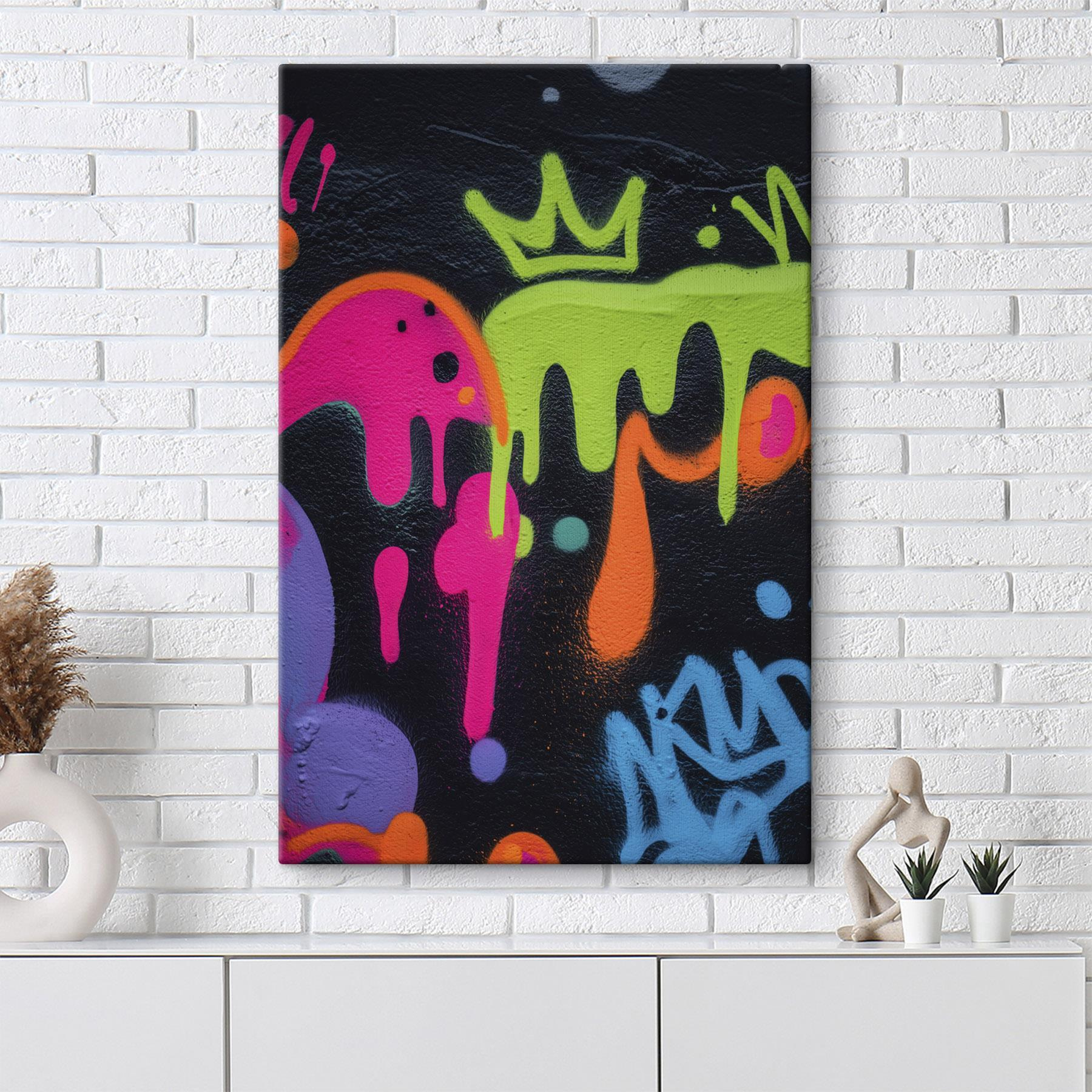 Vibrant colors splash on a wall