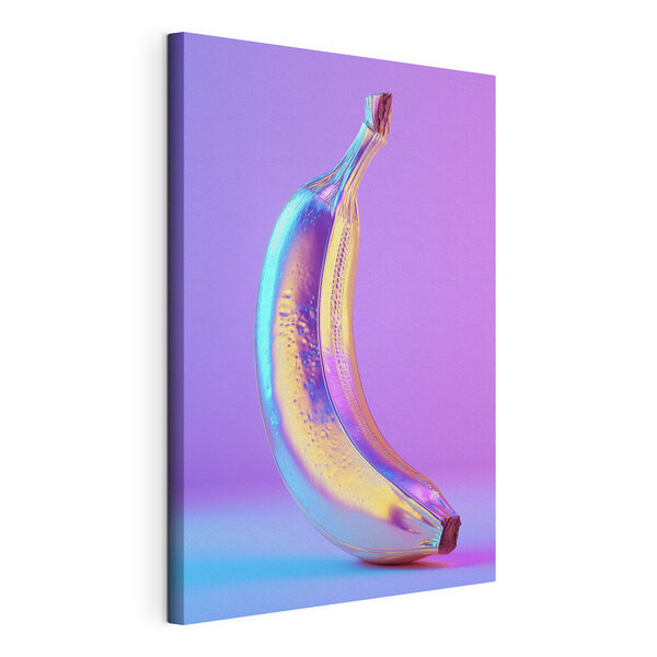 Cuadros Un plátano de colores sobre un fondo morado (SKU: s45728) Cuadros Cuadros Un plátano de colores sobre un fondo morado (SKU: s45728)
