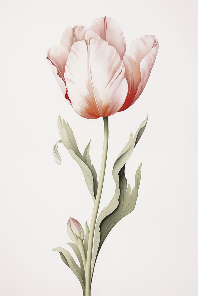 Delicate tulip in soft hues