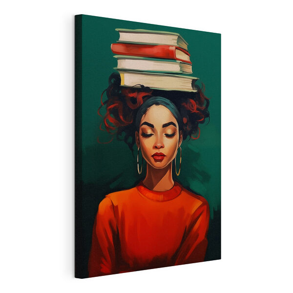 Mujer con libros en la cabeza Cuadros Mujer con libros en la cabeza
