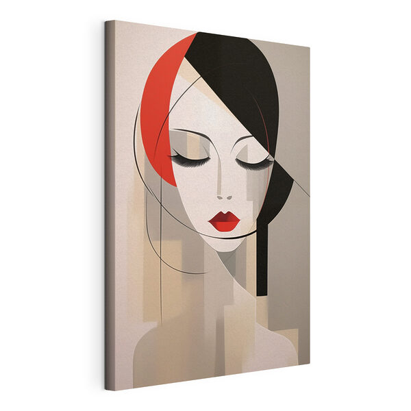 Cuadros Rostro de una mujer con labios rojos y pelo negro (SKU: s45965) Cuadros Cuadros Rostro de una mujer con labios rojos y pelo negro (SKU: s45965)