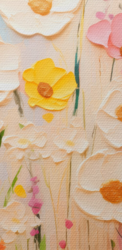 Painting of flowers on a wall