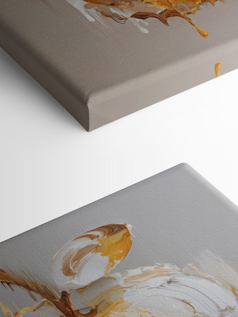 White and brown apple with a white and brown paint on it