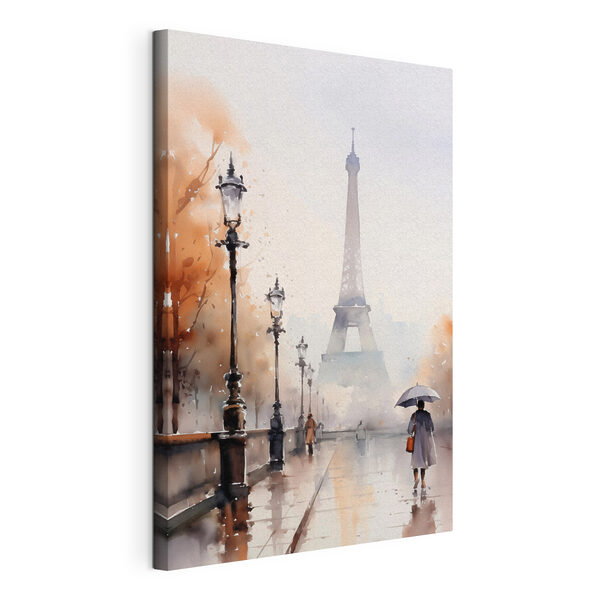 Cuadros Acuarela de una persona con un paraguas delante de una torre (SKU: s45930) Cuadros Cuadros Acuarela de una persona con un paraguas delante de una torre (SKU: s45930)