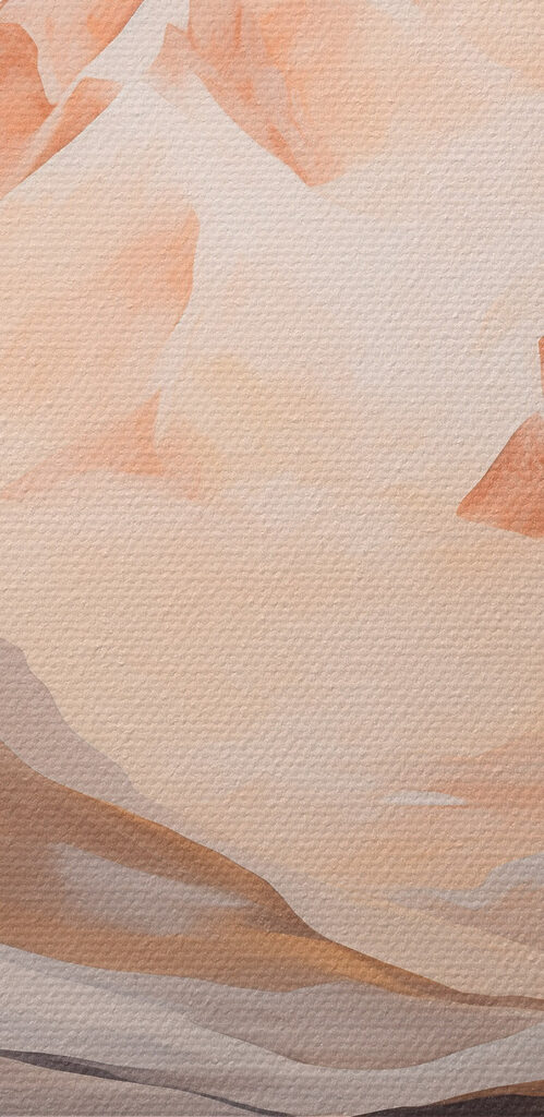 Painting of a mountain range and a lake