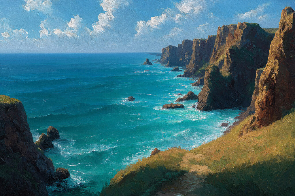 Rocky cliffs by the ocean Rocky cliffs by the ocean