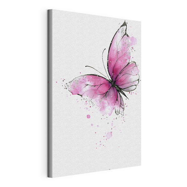Cuadros Una delicada mariposa rosa sobre lienzo (SKU: s46076) Cuadros Cuadros Una delicada mariposa rosa sobre lienzo (SKU: s46076)