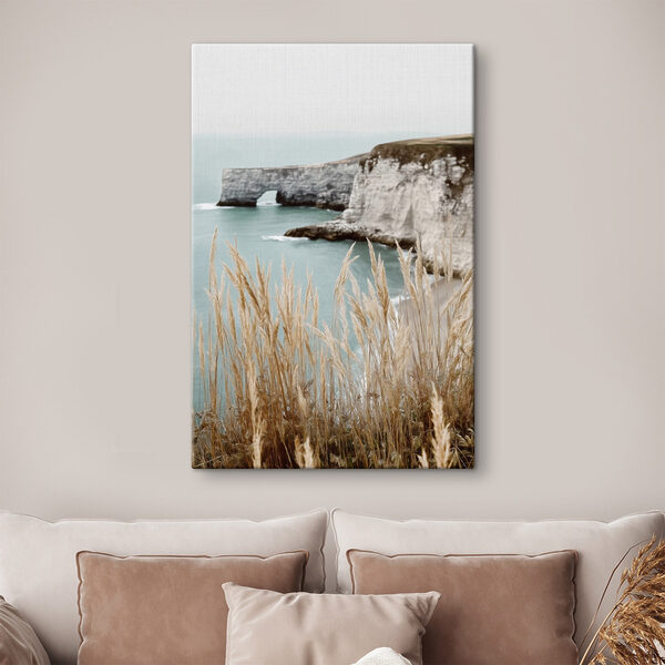 Tall grass next to a body of water Tall grass next to a body of water