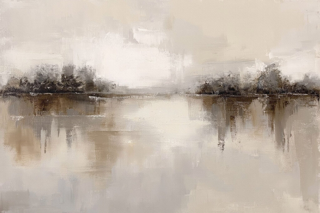 Painting of trees and water
