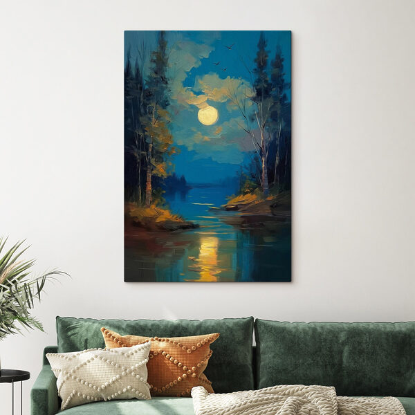 Cuadros La luna sobre un río
