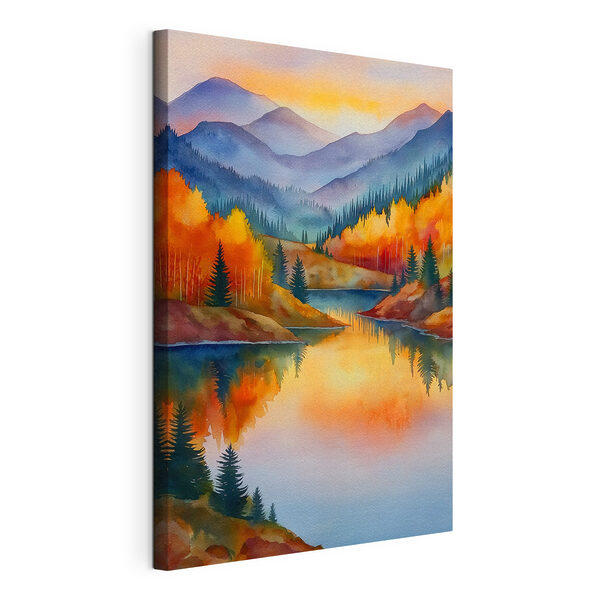 Cuadros Pintura en acuarela de un lago rodeado de árboles (SKU: s46174) Cuadros Cuadros Pintura en acuarela de un lago rodeado de árboles (SKU: s46174)