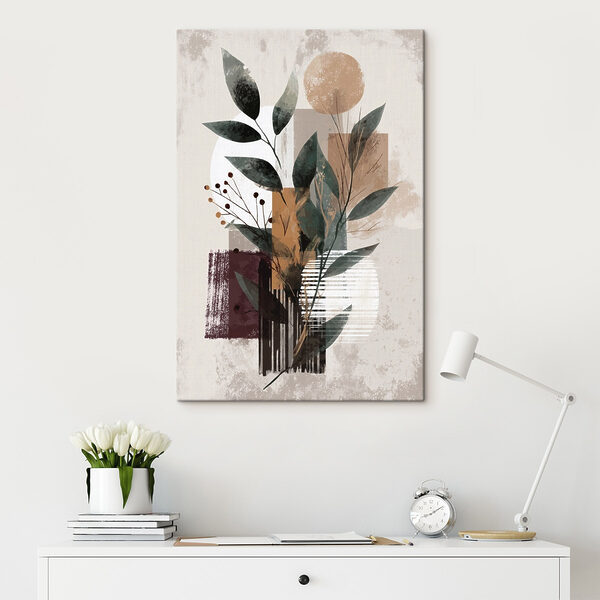 Cuadros Pintura de hojas y flores