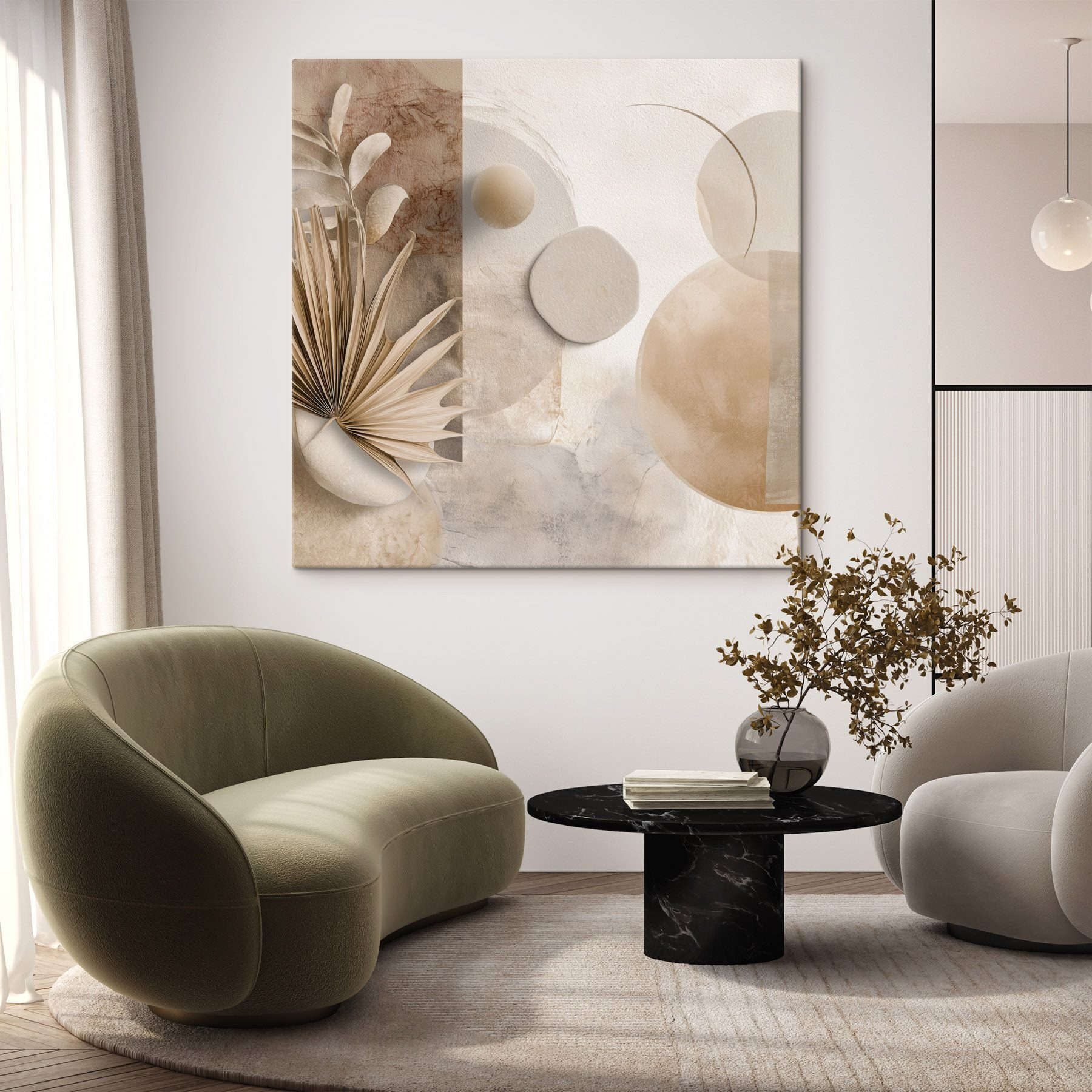 Serene abstract composition in soft tones