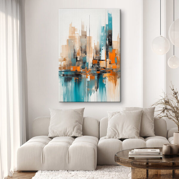 Painting of a city Painting of a city
