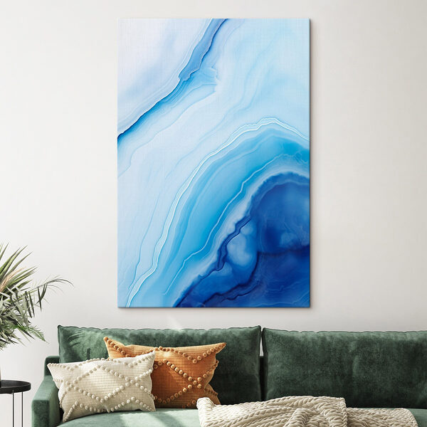 Fluid waves of calming blue tones Fluid waves of calming blue tones