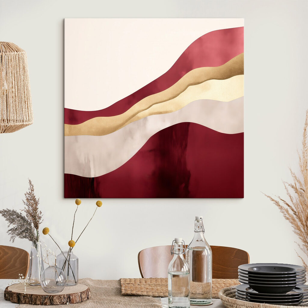 Red and white wavy pattern