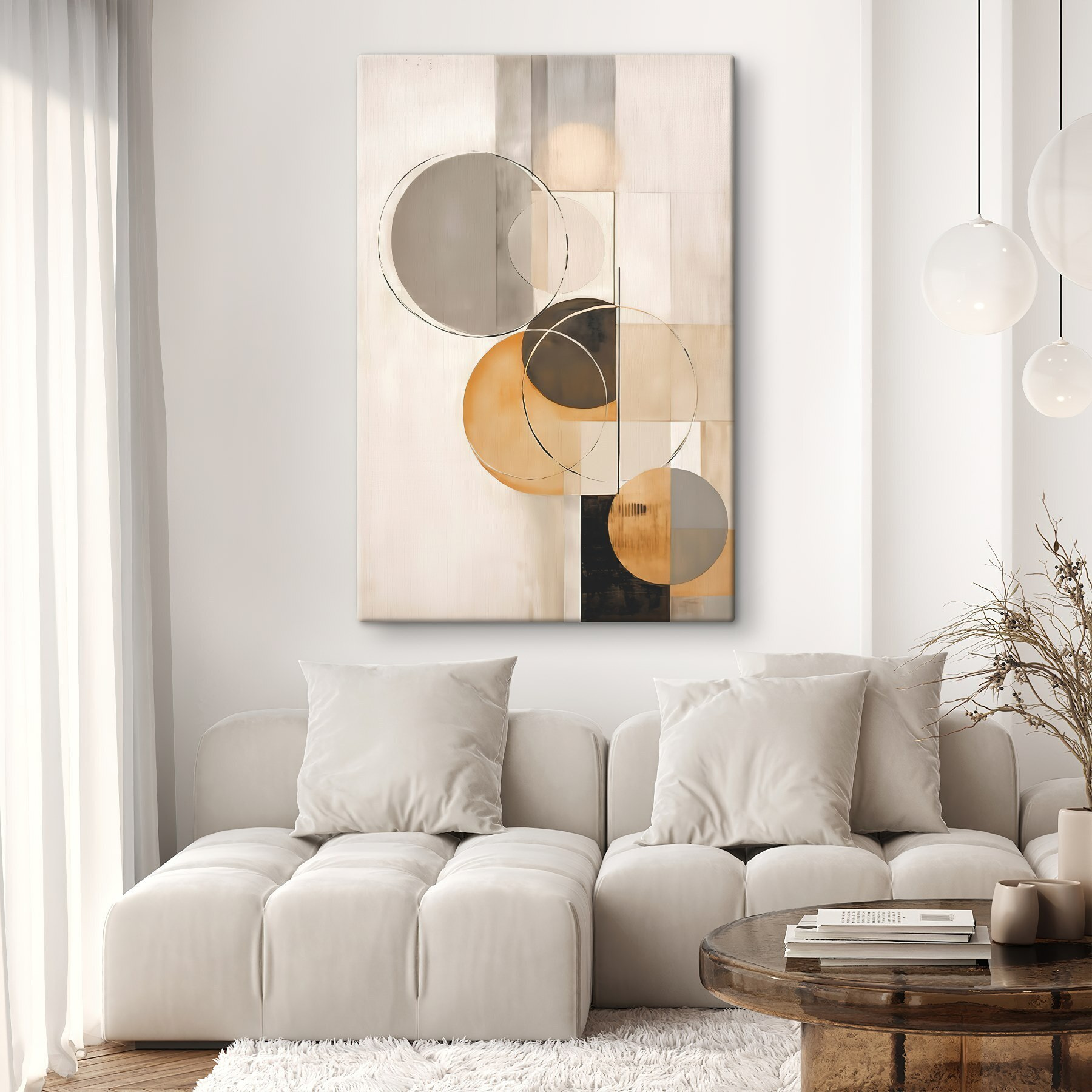 Art piece of art with circles and squares