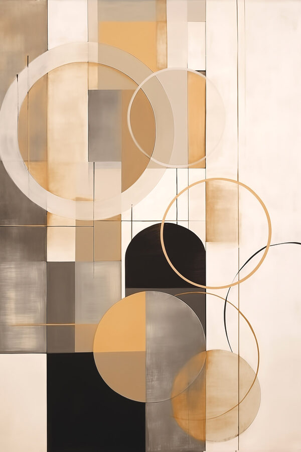 Painting of circles and squares