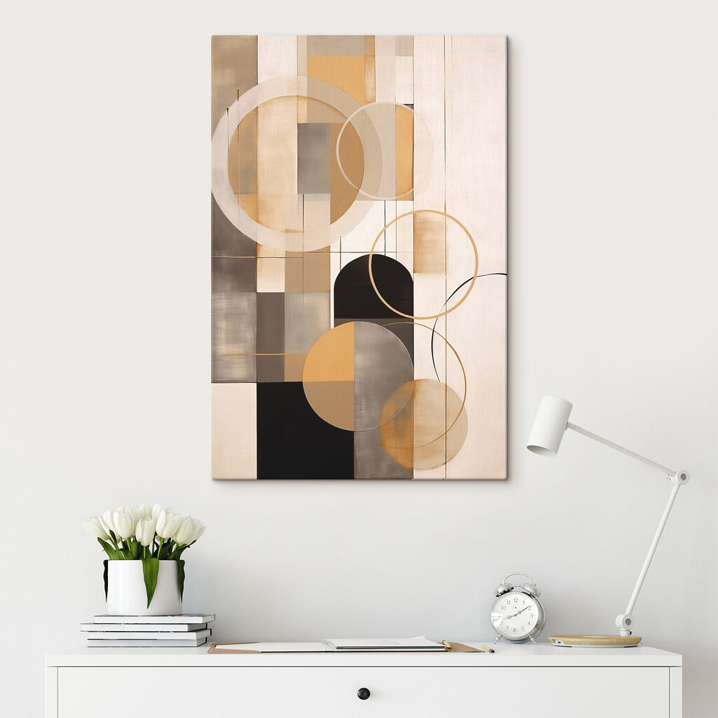 Painting of circles and squares