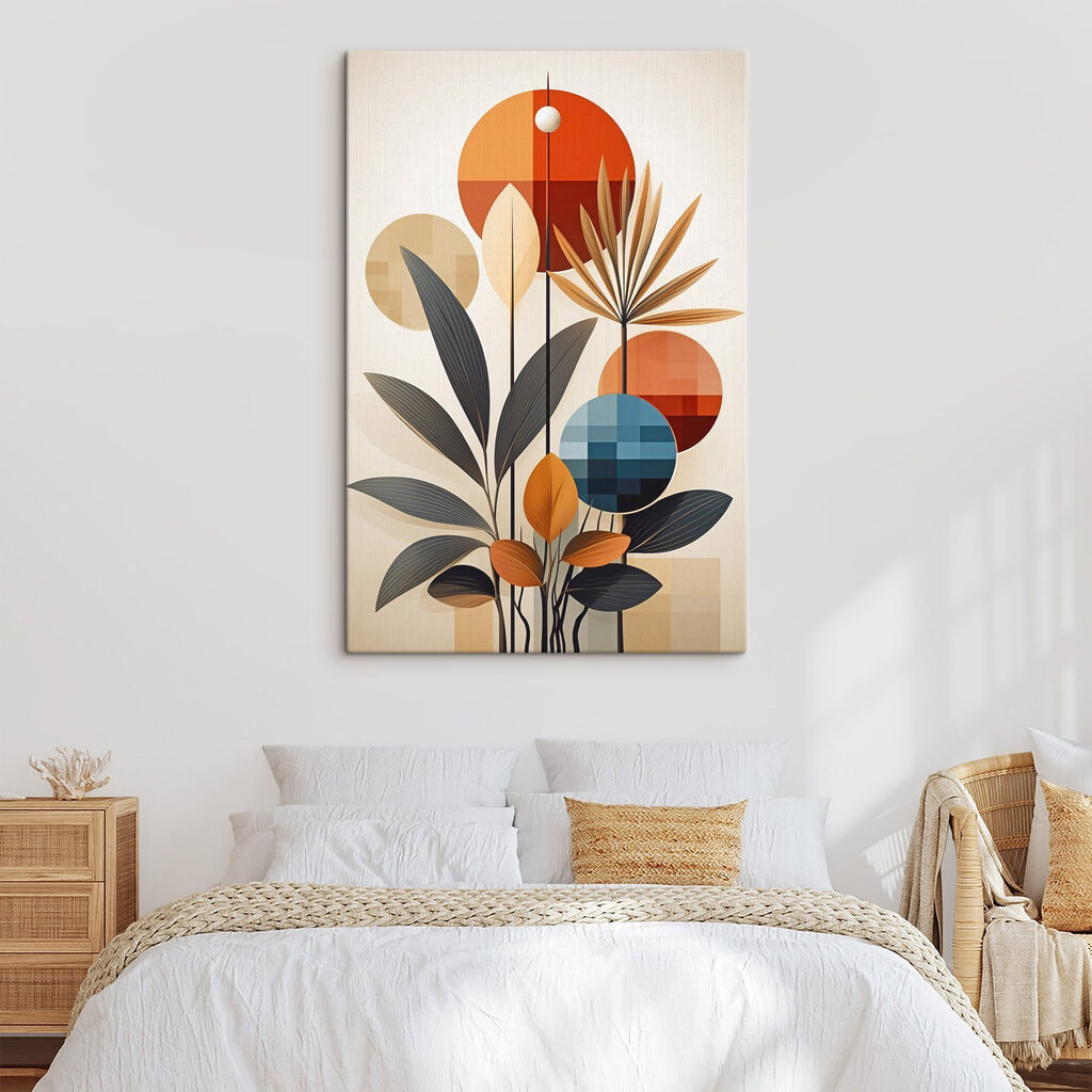 Planta con hojas y círculos Planta con hojas y círculos
