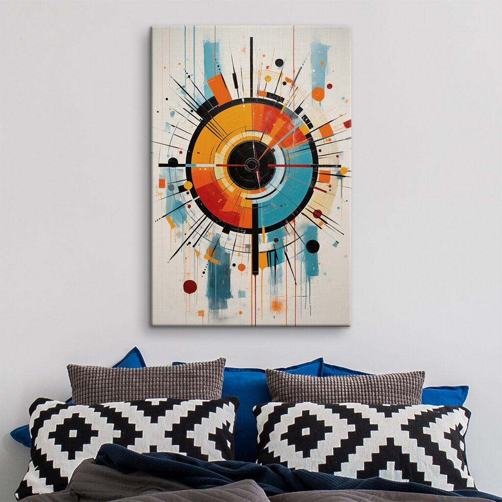 Colorful circle with lines and dots