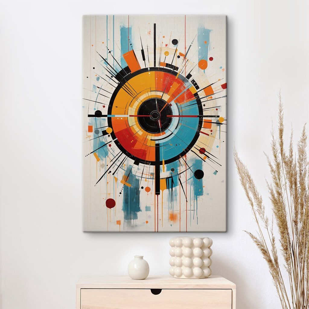 Colorful circle with lines and dots