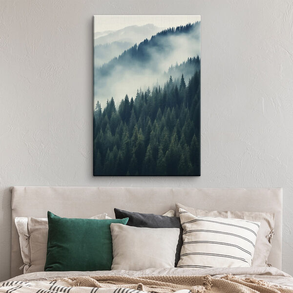 Forest of trees with fog Forest of trees with fog