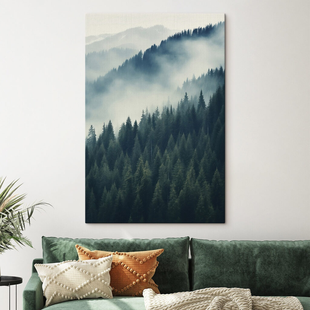 Forest of trees with fog Forest of trees with fog