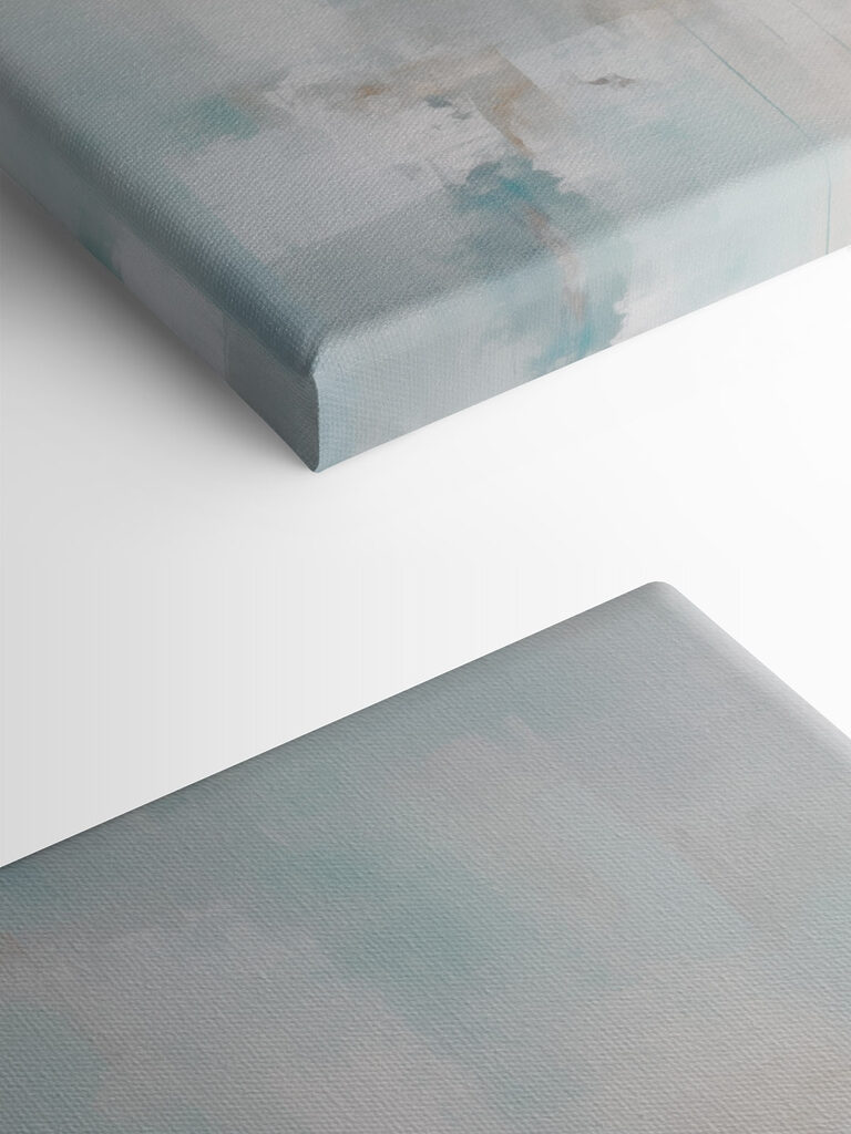 Painting of a white and blue background Painting of a white and blue background